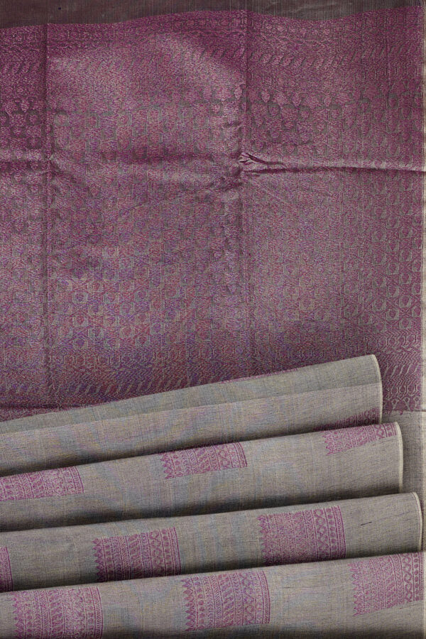 sri kumaran stores semi silk cotton saree light grey saree with grey border 4