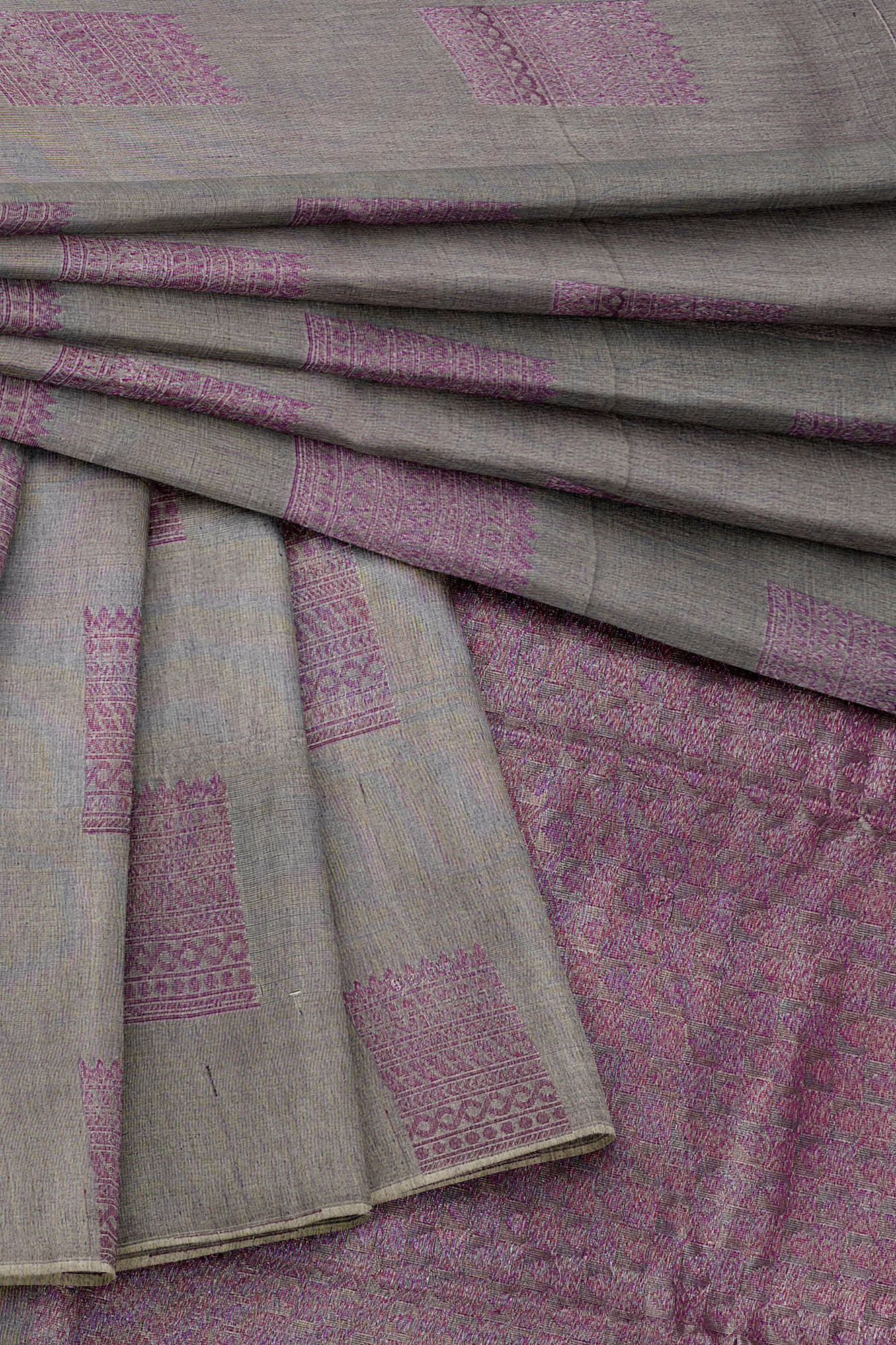 sri kumaran stores semi silk cotton saree light grey saree with grey border 5