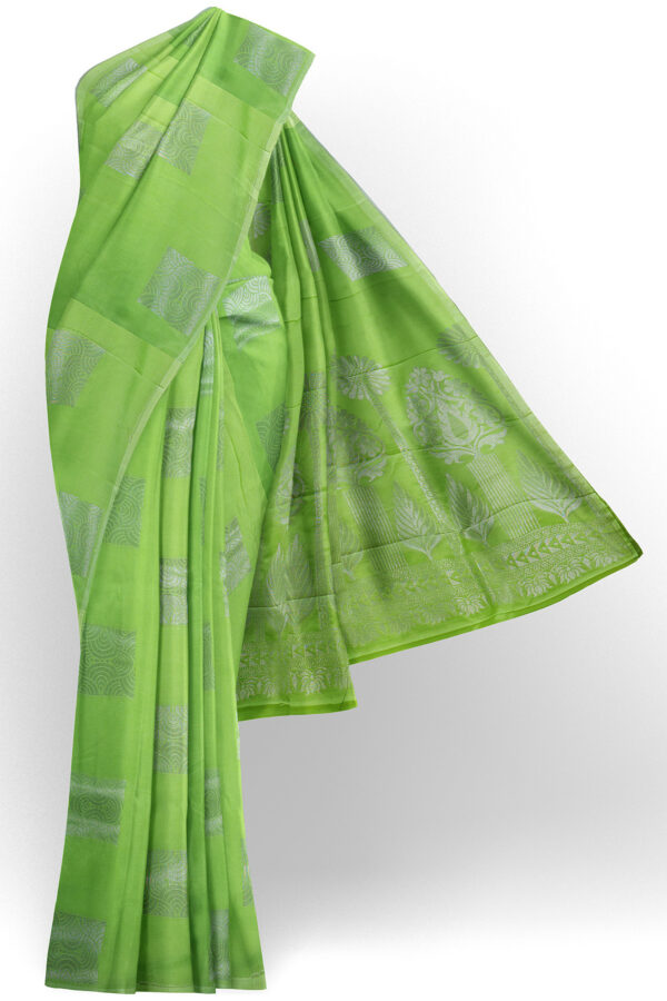 sri kumaran stores semi silk cotton saree mint green saree with mint green border 1