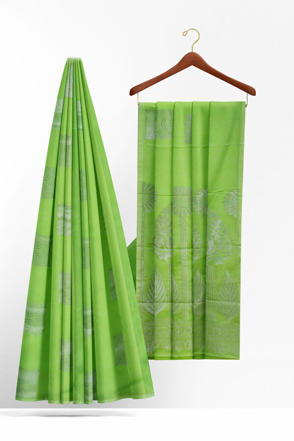 sri kumaran stores semi silk cotton saree mint green saree with mint green border 2
