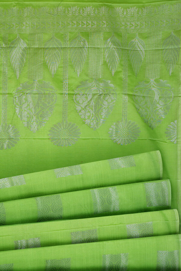 sri kumaran stores semi silk cotton saree mint green saree with mint green border 4