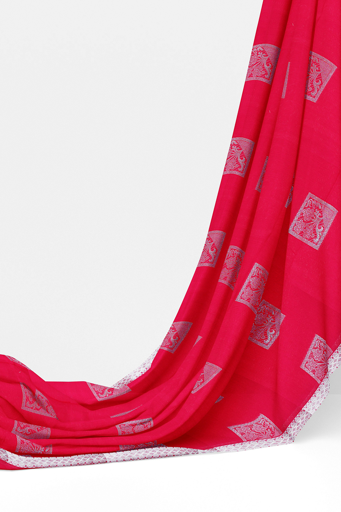 sri kumaran stores semi silk cotton saree pink saree with silver border 3