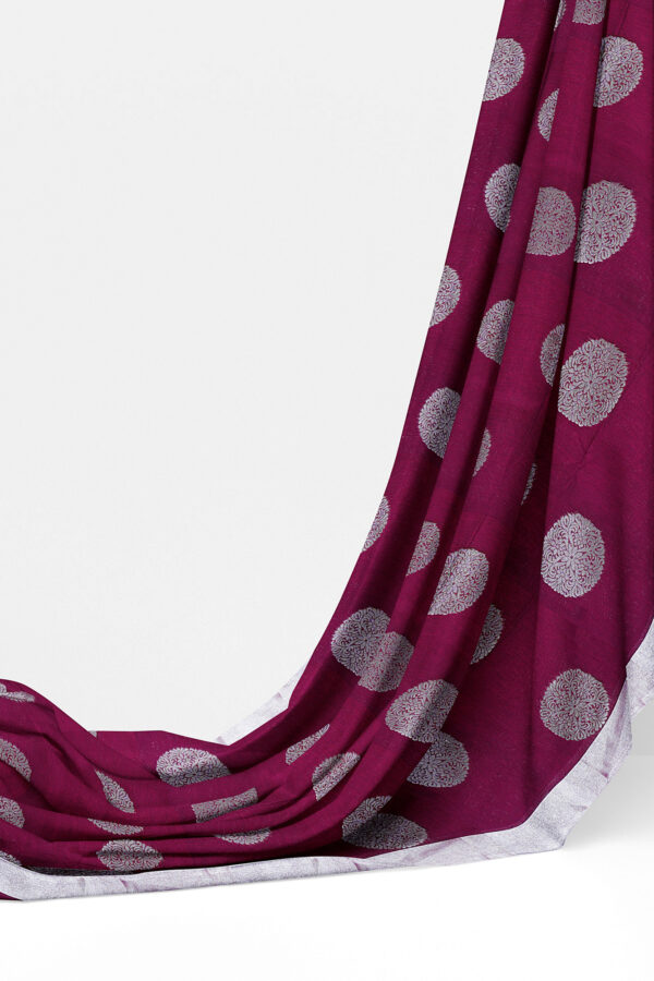 sri kumaran stores semi silk cotton saree purple saree with silver border 3
