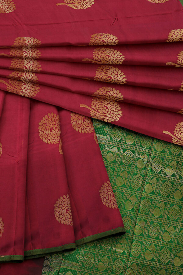 sri kumaran stores semi silk cotton saree red saree with green border 5