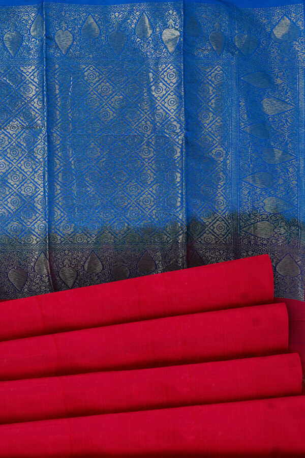 sri kumaran stores semi silk cotton saree red saree with red border 4