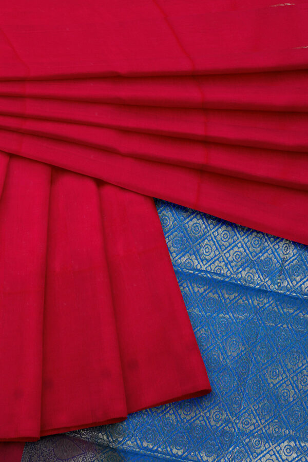 sri kumaran stores semi silk cotton saree red saree with red border 5