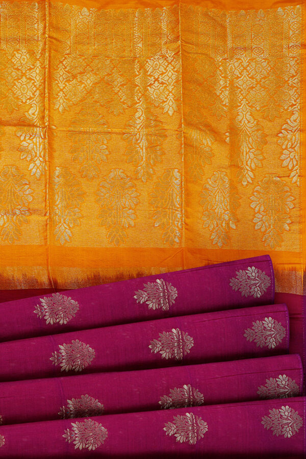sri kumaran stores semi silk cotton saree violet saree with violet border 4