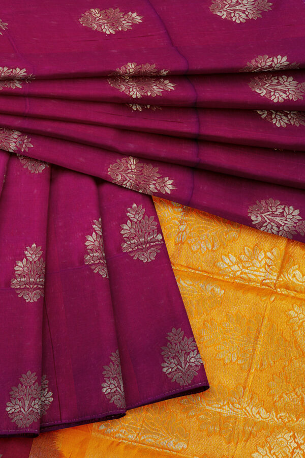 sri kumaran stores semi silk cotton saree violet saree with violet border 5