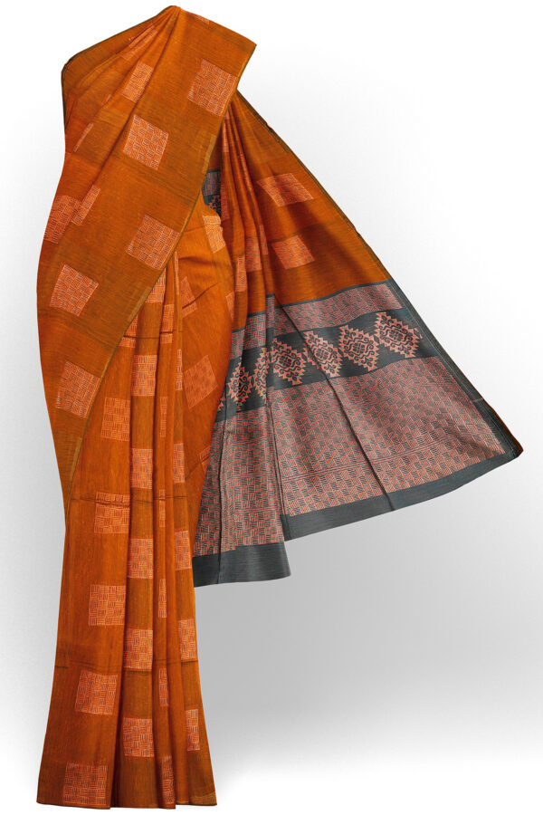 sri kumaran stores silk cotton saree golden brown saree with golden brown border 1