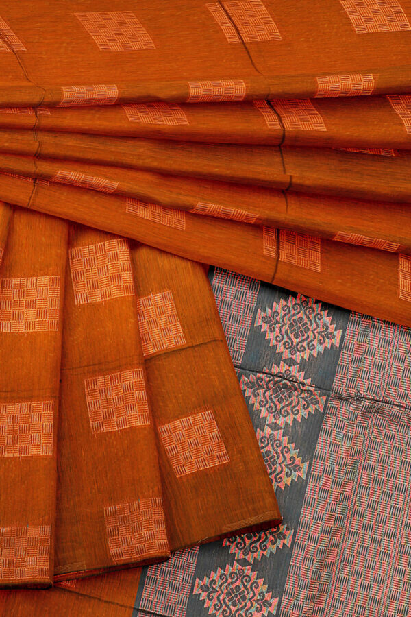sri kumaran stores silk cotton saree golden brown saree with golden brown border 5
