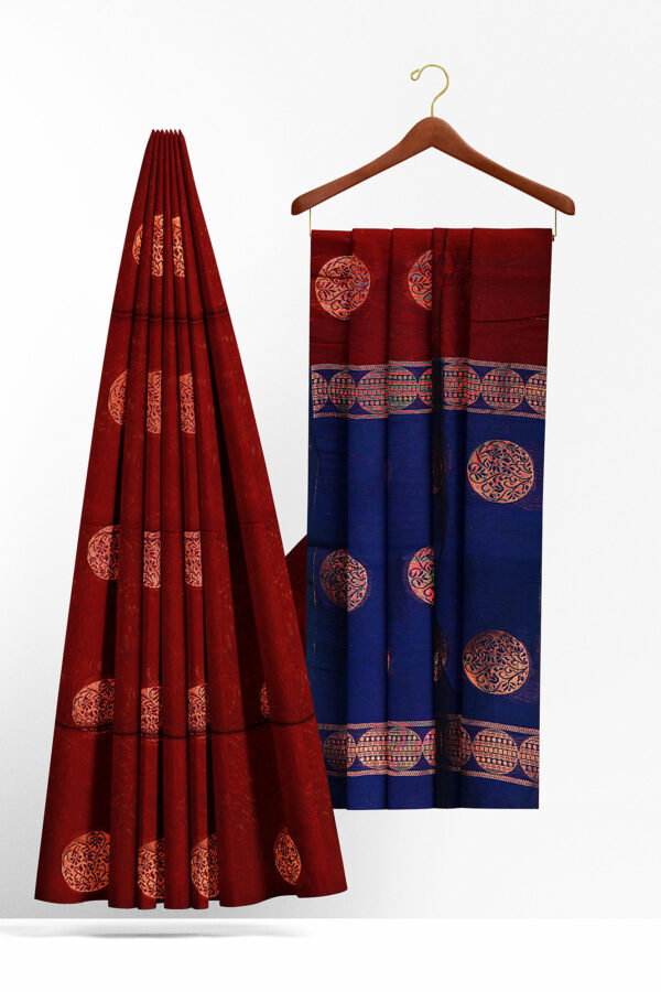 sri kumaran stores silk cotton saree maroon saree with maroon border 2