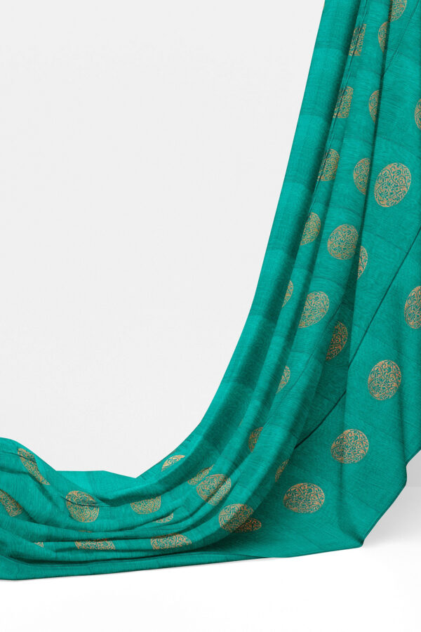 sri kumaran stores silk cotton saree turquoise blue saree with turquoise blue border 3