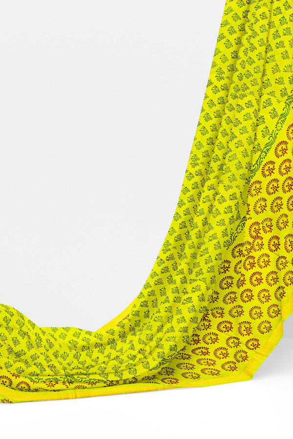 sri kumaran stores silk saree lemon yellow saree with golden border 3