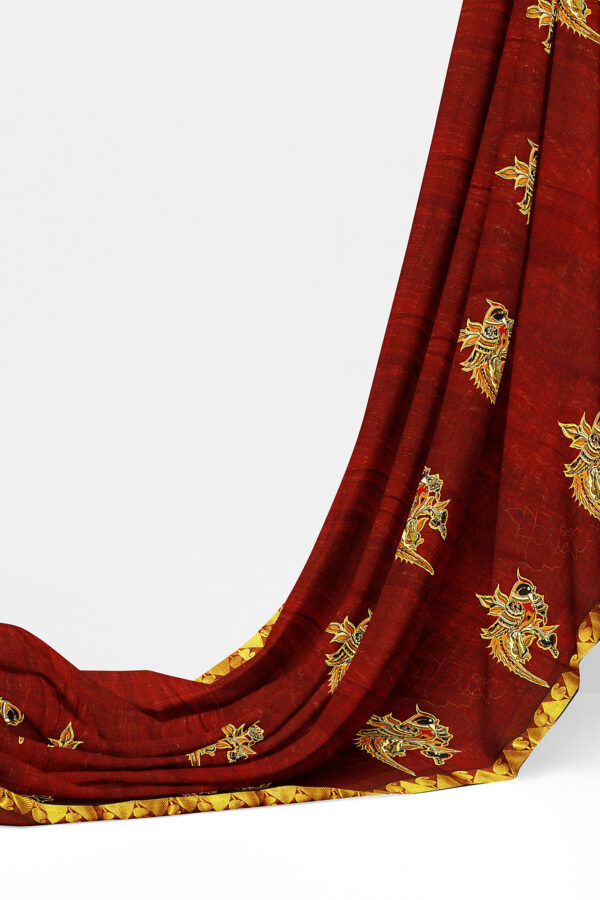 sri kumaran stores silk saree maroon saree with golden border 3