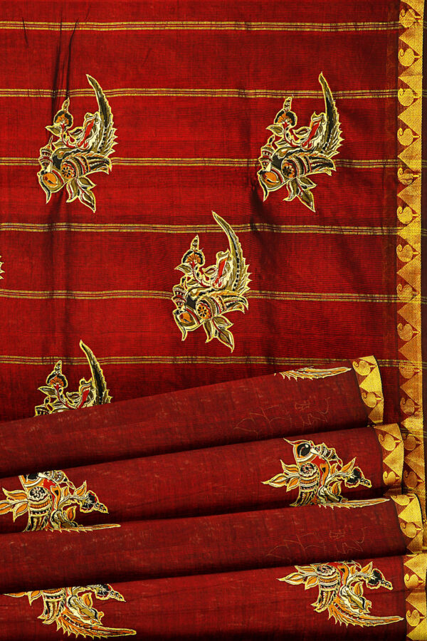 sri kumaran stores silk saree maroon saree with golden border 4