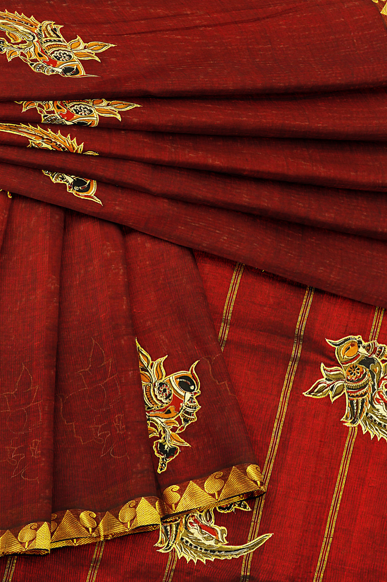 sri kumaran stores silk saree maroon saree with golden border 5