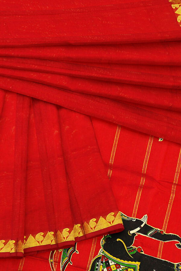 sri kumaran stores silk saree red saree with golden border 5