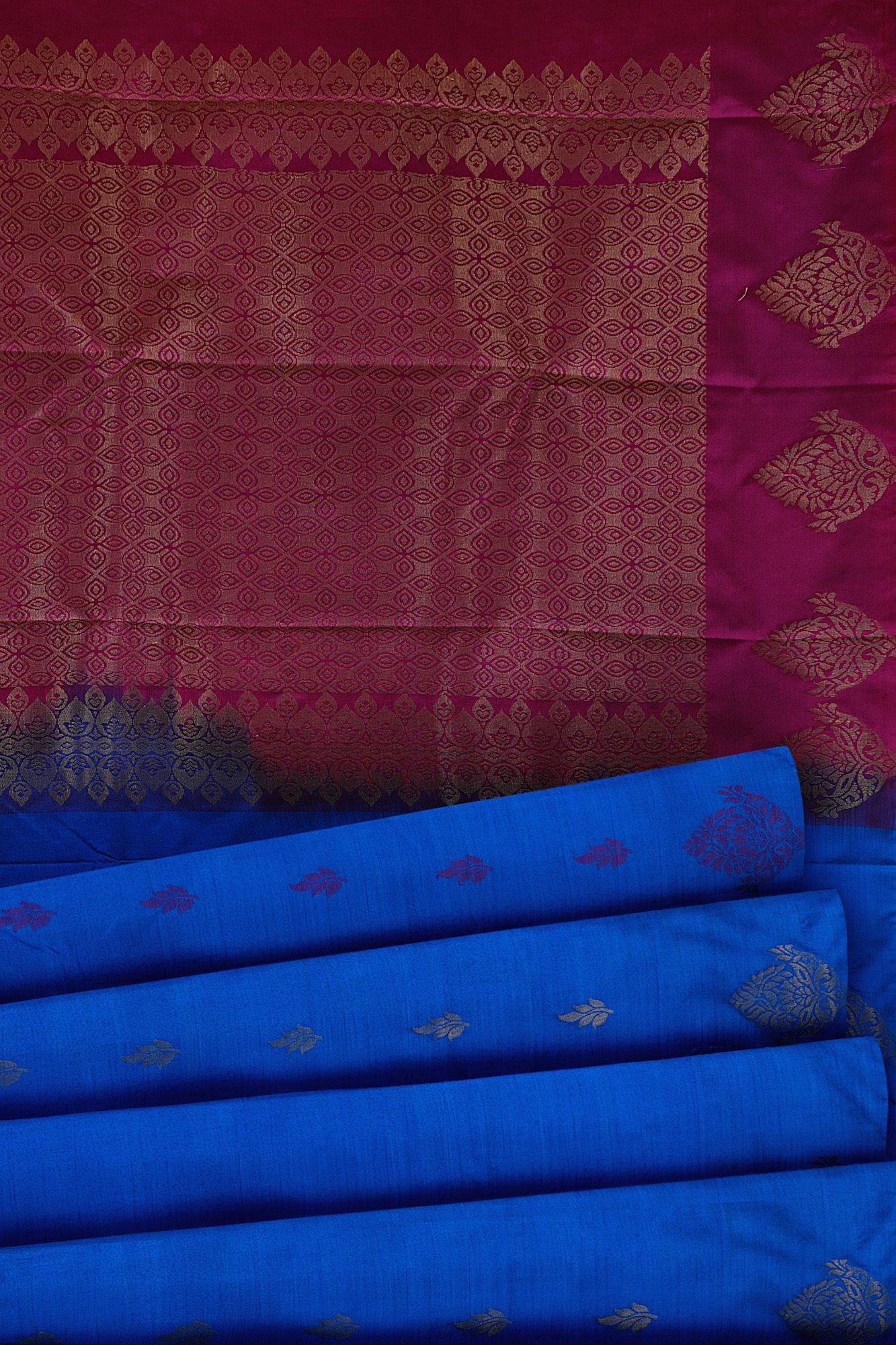 sri kumaran stores soft silk blue saree with blue border 4