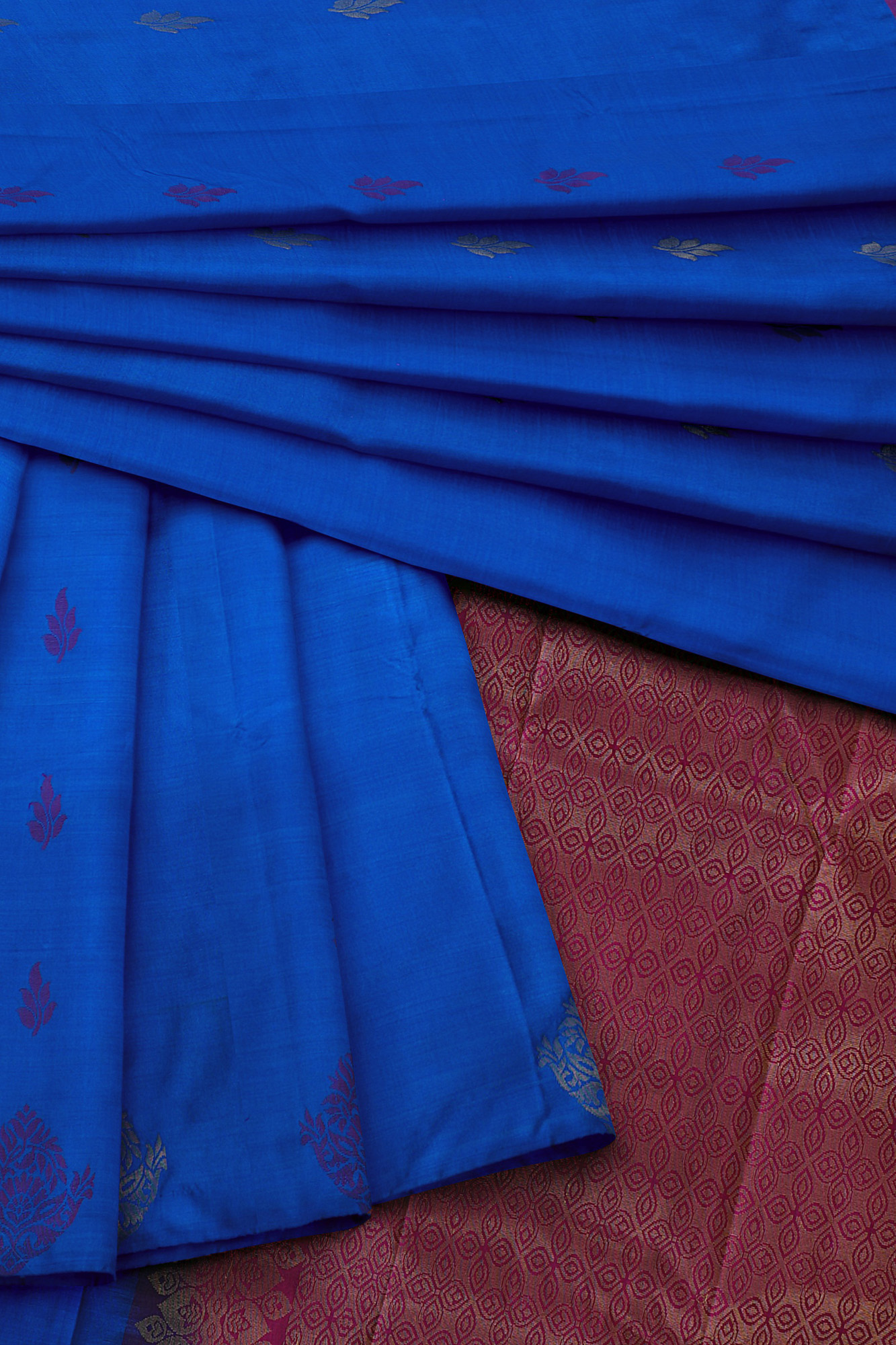 sri kumaran stores soft silk blue saree with blue border 5