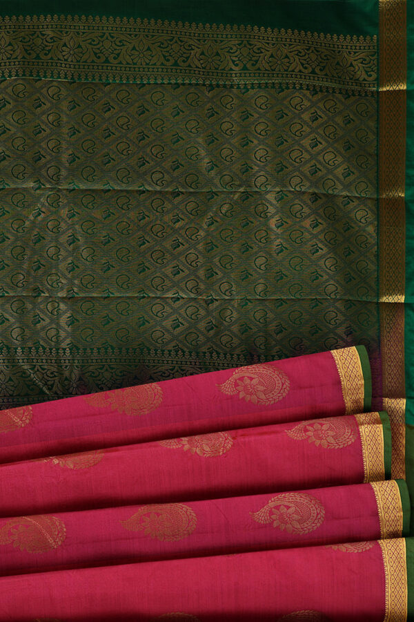 sri kumaran stores soft silk pink saree with golden border 4