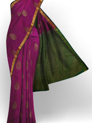 sri kumaran stores soft silk purple saree with golden border 1