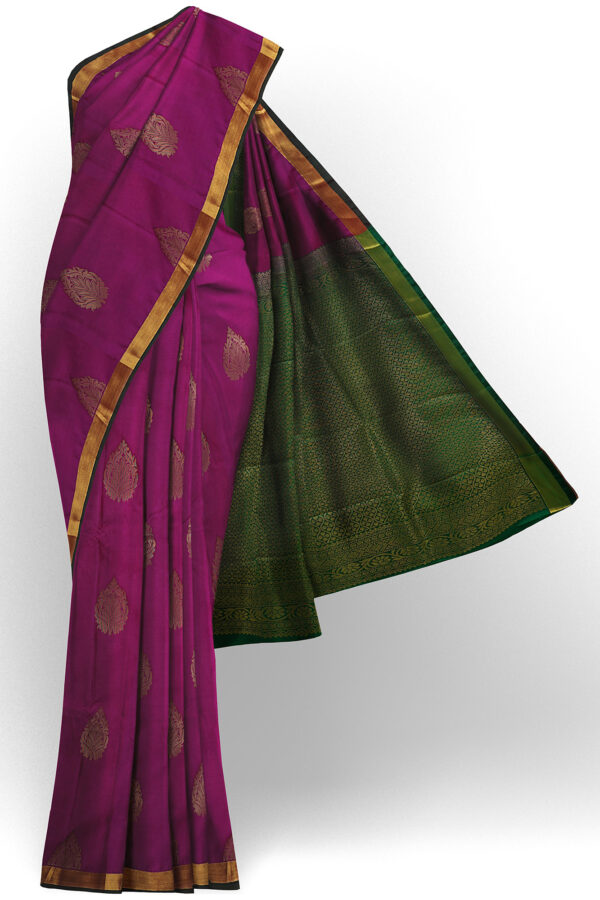 sri kumaran stores soft silk purple saree with golden border 1