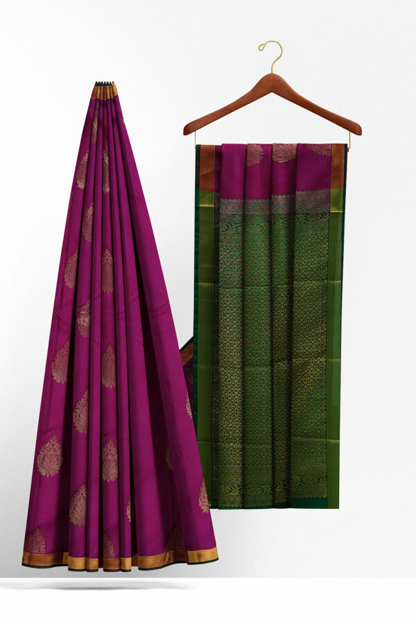 sri kumaran stores soft silk purple saree with golden border 2
