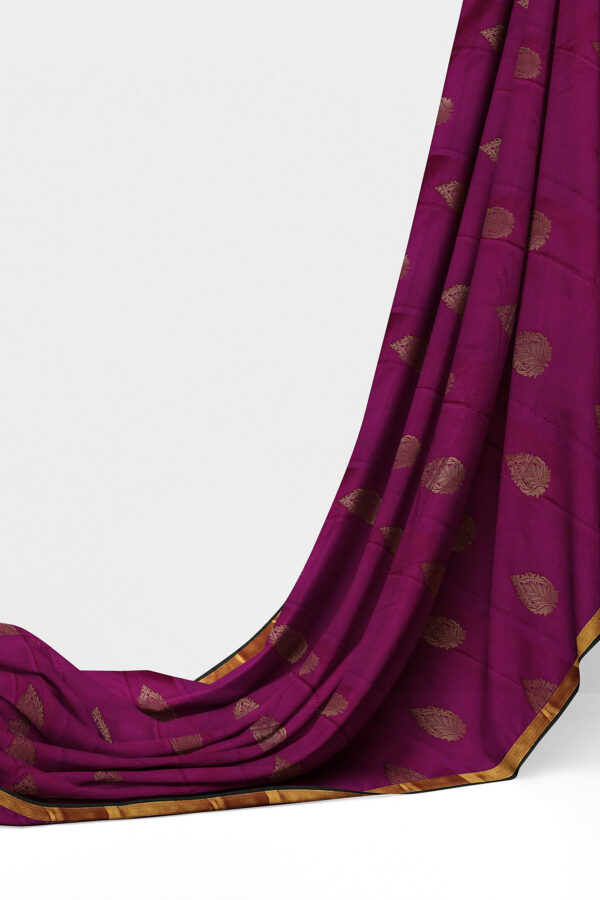 sri kumaran stores soft silk purple saree with golden border 3