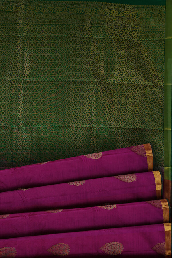 sri kumaran stores soft silk purple saree with golden border 4