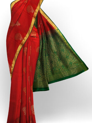 sri kumaran stores soft silk red saree with golden border 1