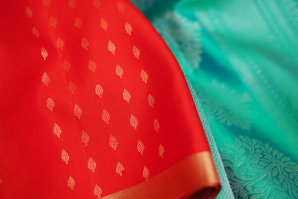 sri kumaran stores soft silk saree red saree with golden border 3
