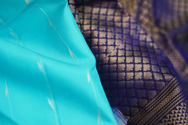 sri kumaran stores soft silk saree sky blue saree with sky blue border 5
