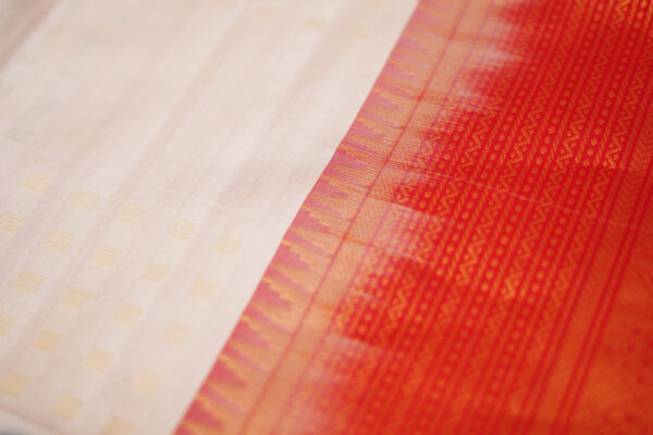 sri kumaran stores soft silk saree white saree with golden border 3