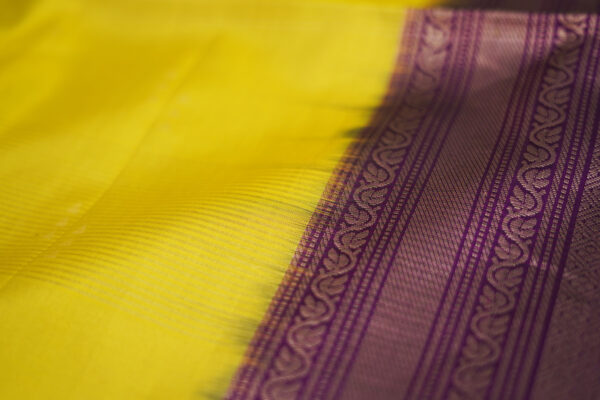 sri kumaran stores soft silk saree yellow saree with purple border 3