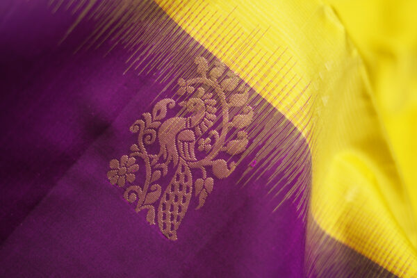 sri kumaran stores soft silk saree yellow saree with purple border 5
