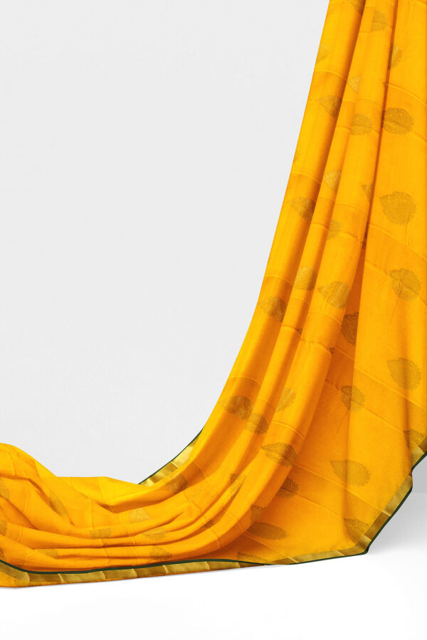 sri kumaran stores soft silk yellow saree with golden border 3