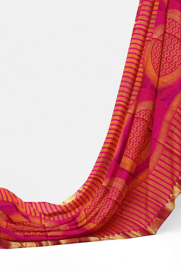 sri kumaran stores tussar silk golden pink saree with golden colour border 3
