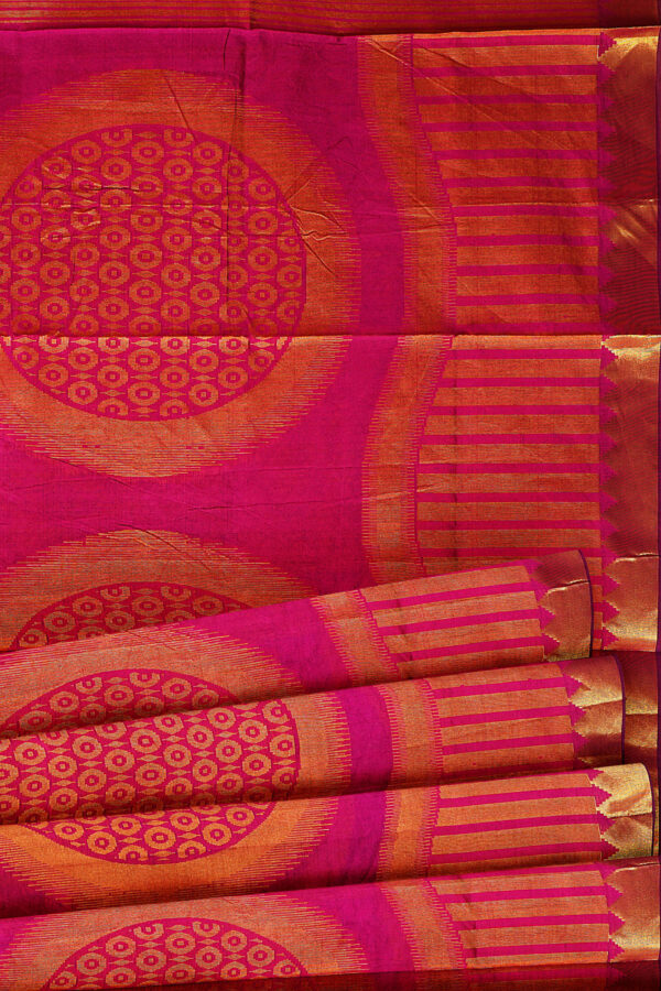 sri kumaran stores tussar silk golden pink saree with golden colour border 4