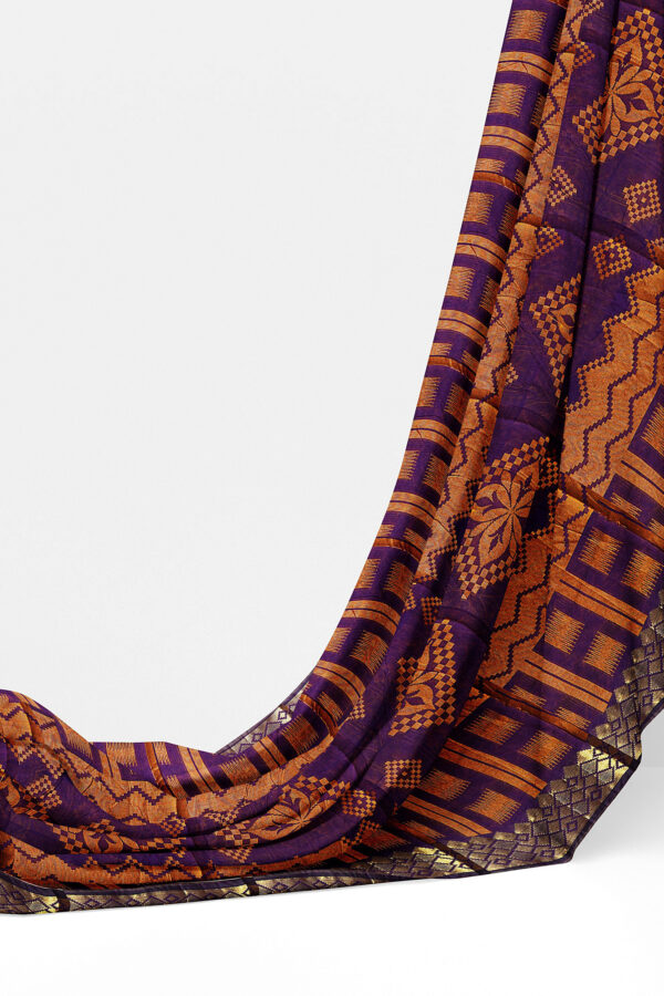 sri kumaran stores tussar silk purple saree with golden colour border 3