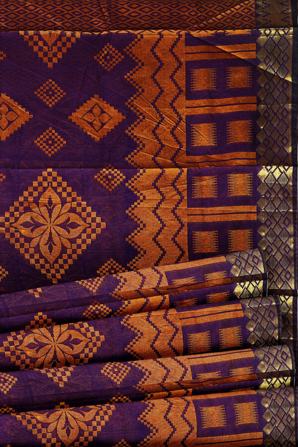 sri kumaran stores tussar silk purple saree with golden colour border 4