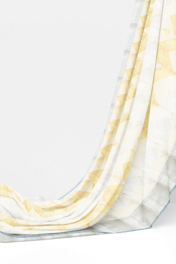 sri kumaran stores tussar silk white saree with grey border 3