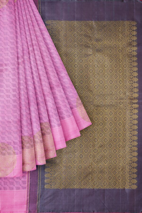 sri kumaran stores kanchipuram silk saree baby pink saree with baby pink border 1 1