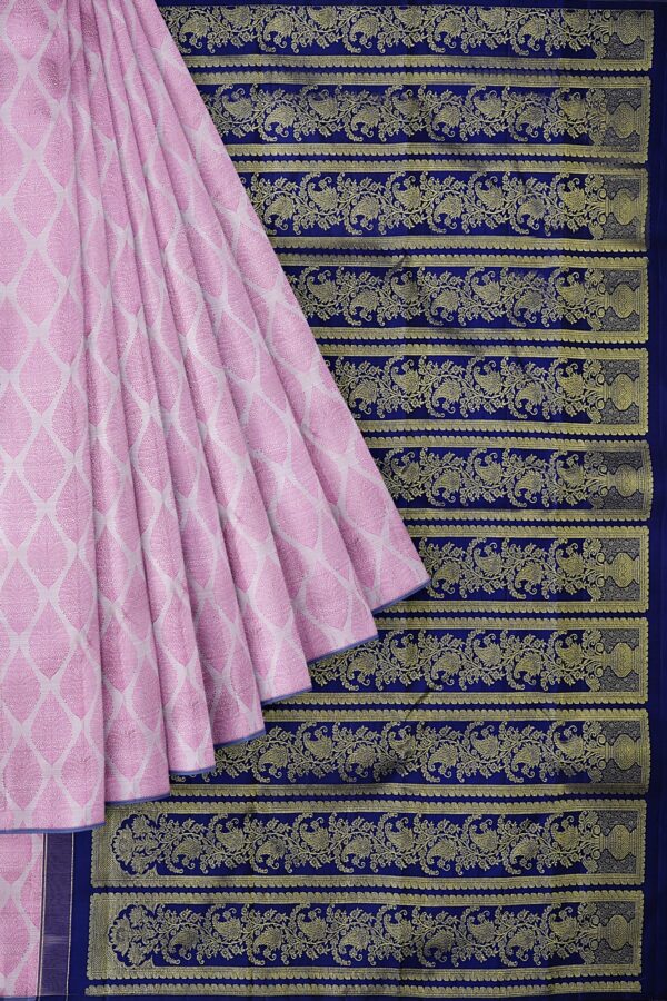 sri kumaran stores kanchipuram silk saree baby pink saree with baby pink design border 1