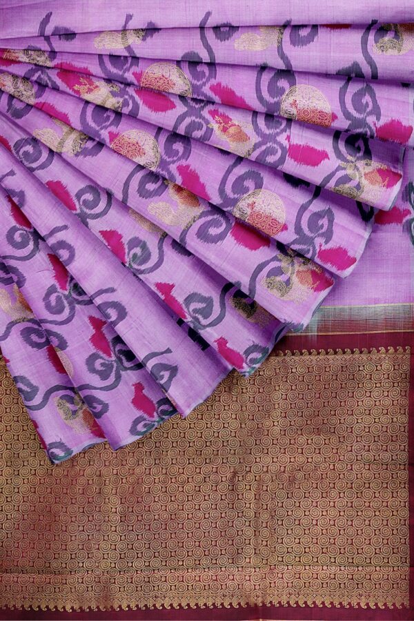 sri kumaran stores kanchipuram silk saree baby pink saree with baby pink design border 1 4