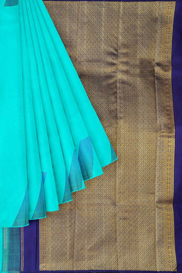 sri kumaran stores kanchipuram silk saree light blue saree with light blue border 1
