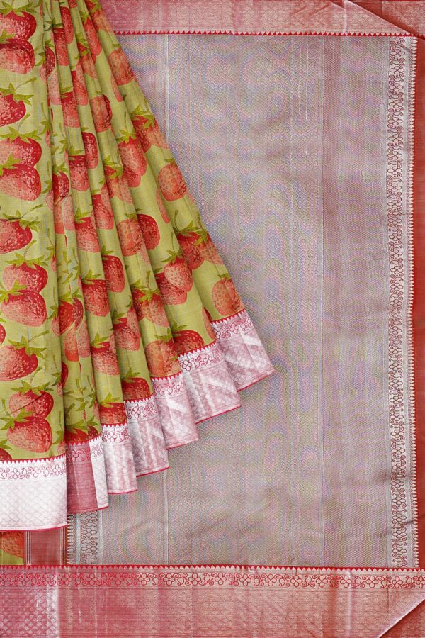 sri kumaran stores kanchipuram silk saree light green saree with silver pink border 1