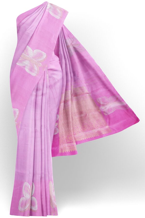 sri kumaran stores kanchipuram silk saree light pink saree with light pink border 2
