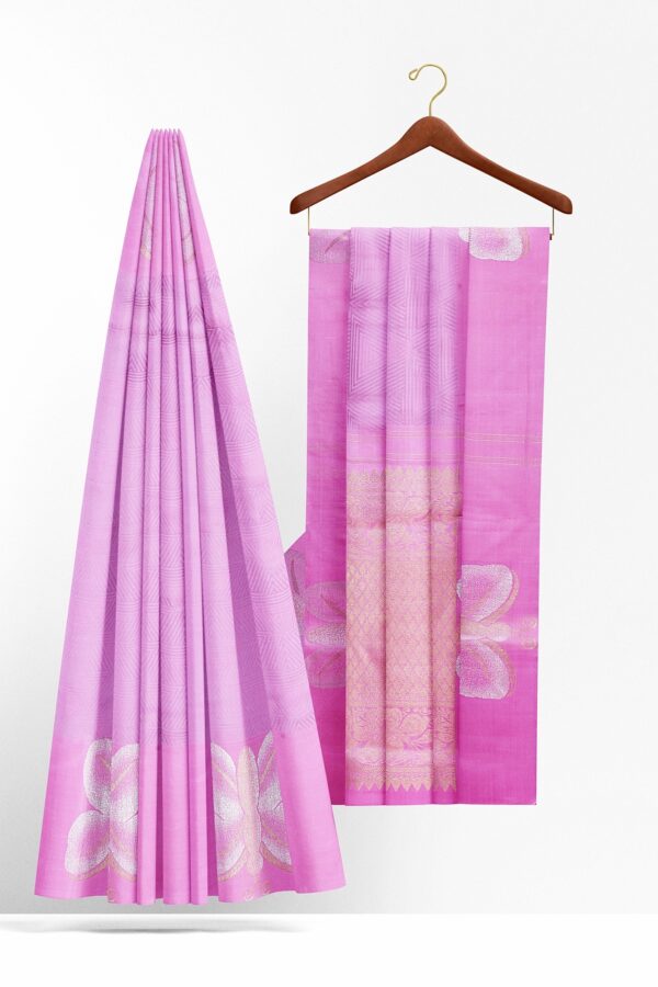 sri kumaran stores kanchipuram silk saree light pink saree with light pink border 3