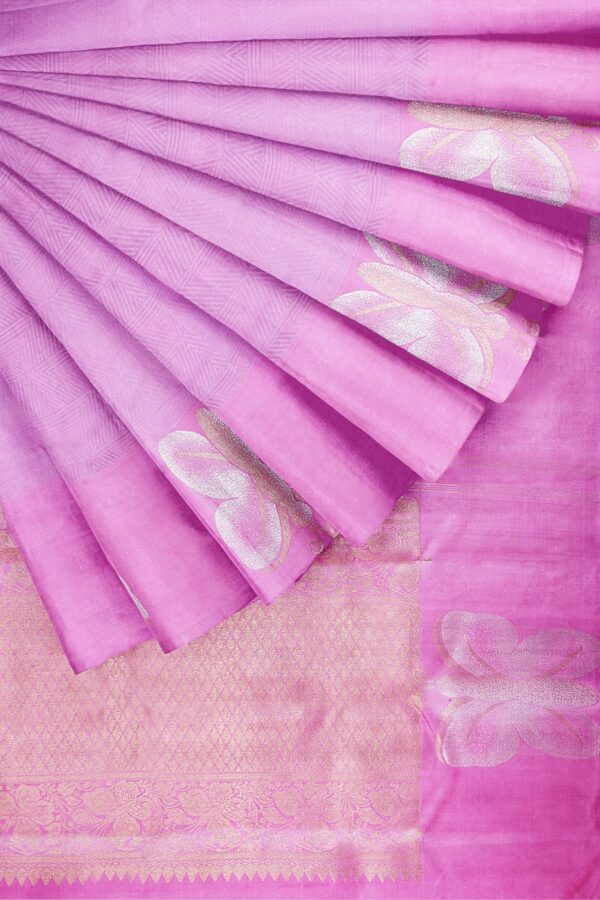 sri kumaran stores kanchipuram silk saree light pink saree with light pink border 4
