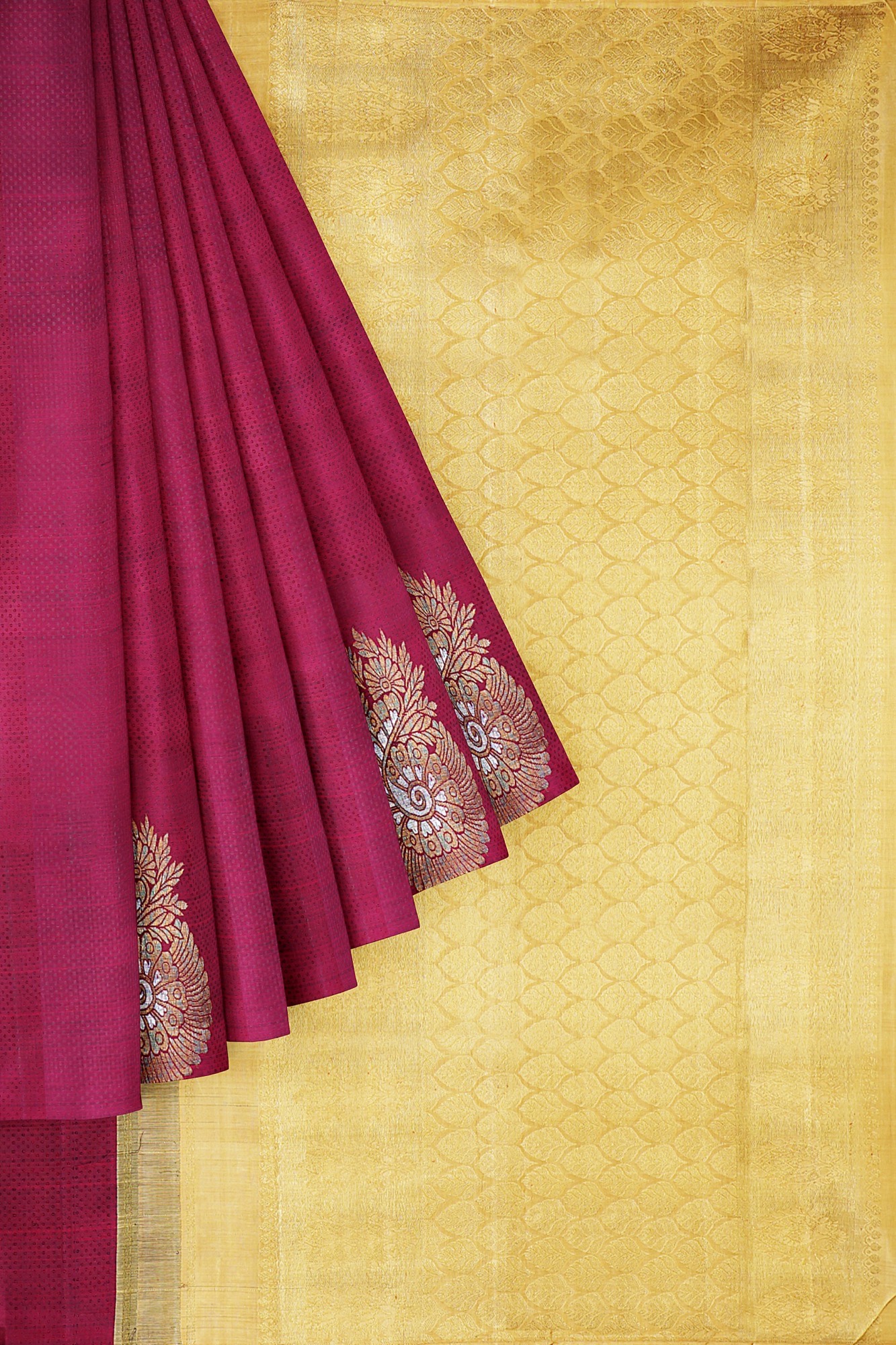 sri kumaran stores kanchipuram silk saree maroon saree with maroon border 1